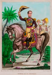 Reiterporträt von Antonio Lopez de Santa Anna (1794-1876) Präsident von Mexiko, Private Sammlung