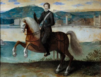Reiterporträt von Heinrich IV. (1553-1610) vor Paris (1594)