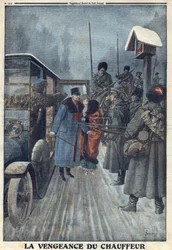 Erster Weltkrieg 1914-1918 (Krieg 14-18). Vom Fahrer verraten, der sich für seine schlechte Behandlung rächen wollte, wird der österreichische General Skarbonovich in einem russischen Lager gefangen genommen. In „Le Petite Journal“, am 20.02.1916. Private 