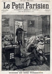 Fünffacher Suizid in der Avenue Marceau in Paris. In „Le Petit Parisien“ vom 21/11/1897. Privatsammlung