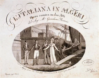 Frontispiz von „Die Italienerin in Algier“, Oper von Gioacchino Rossini