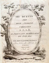 Frontispiz der Partitur von Sechs Duetten für zwei Violinen von Rolla