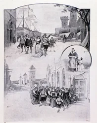 Illustration für die Oper La cortigiana von Antonio Scontrino, aufgeführt in Mailand 1896