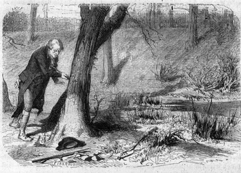 JEAN-MARIE ROLAND DE LA PLATIÈRE, englischer Staatsmann, dargestellt im Augenblick seines selbst herbeigeführten Todes, als er sich in sein eigenes Schwert stürzt - Selbstmord von Jean Marie Roland, Vicomte de la Platière (1734-1793) - Stich in "Histoire