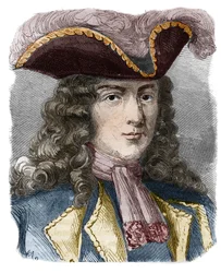 Jean-Bernard Louis de Saint Jean, Baron de Pointis (1645-1707), französischer Admiral und Freibeuter. Gravur aus dem 19. Jahrhundert. Private Sammlung