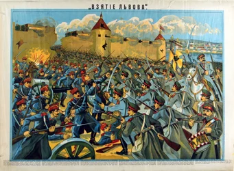 Die Schlacht von Lemberg (Lviv, Lvov) (1914) die Eroberung der Stadt durch die Russen gegen die österreichisch-ungarische Armee - Die Eroberung von Lemberg von Anonym