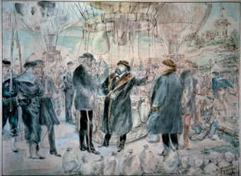 Abreise von Leon Gambetta nach Tours auf der Armand-Barbes am 7. Oktober
