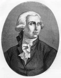 Porträt von Antoine Laurent Lavoisier (1743-1794), französischer Chemiker - Gravur von 1863 in „Le Livre Rouge - Histoire De L