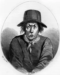 Porträt von Antoine Simon (1736-1794), Schuhmachermeister und französischer Revolutionär, 1793 Aufseher Ludwigs XVII. im Temple - Stich von 1863 in „The Red Book - Histoire De L