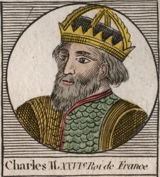Porträt von Karl II. dem Kahlen (823-877), König von Frankreich - Gravur aus „Instruction sur l