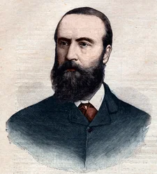 Porträt von Charles Stewart Parnell (1846-1891), irischer Politiker. Gravur in „Le petit Parisien“ von 1891. Private Sammlung.