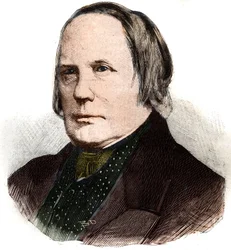 Porträt von Edgar Quinet (1803-1875), französischer Schriftsteller und Historiker. Gravur in „Le Petit Parisien“