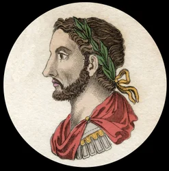 Porträt von Kaiser Antoninus Pius (86-181). Gravur des 19. Jahrhunderts. Mailänder