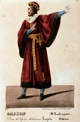 Porträt von Gaston, interpretiert von Lafargues in Die sizilianische Vesper (I vespri siciliani), Oper von Giuseppe Verdi