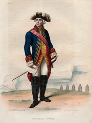 Porträt von Jacques Antoine Hippolyte, Graf von Guibert (1743-1790), französischer General und Militärschriftsteller - Illustration aus 