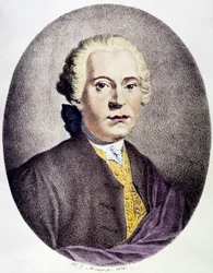 Porträt von Johan Adolf Hasse (1699-1783) Barockkomponist, Gravur des 18. Jahrhunderts, private Sammlung