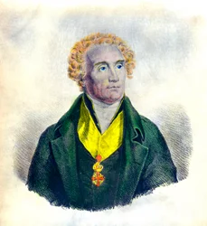 Porträt von Joseph De Maistre (1753-1821) Politiker, Philosoph, Magistrat und Historiker (mit den Insignien des Ordens der Heiligen Mauritius und Lazarus), Private Sammlung