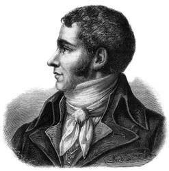 Porträt von Marc David Alba Lasource (1763-1793), Abgeordneter des Tarn bei der Nationalversammlung - Gravur in „Histoire des Girondins“ von Alphonse de Lamartine (1790-1869) 1865-1866 - Private Sammlung