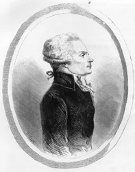 Porträt von Maximilian von Robespierre (1758-1794), Politiker - Gravur von 1863 in „The Red Book - Histoire De L