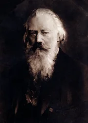 Porträt des englischen Komponisten Johannes Brahms