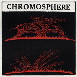 Spektralanalyse: Zusammensetzung der Sonne. Die Gasatmosphäre der Sonne wird Chromosphäre genannt. Anonyme Illustration von 1925. Private Sammlung.