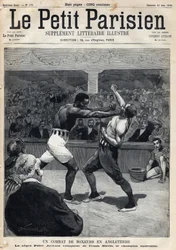 Sport, Boxen: Ein Boxkampf in England zwischen Peter Jackson und dem australischen Champion Frank Slavin. In „Le Petit Parisien“ am 12.06.1892