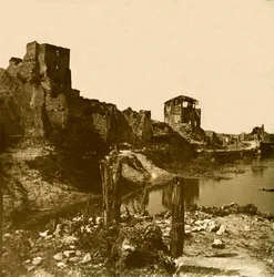 Stereoskopische Glasplatte über den Ersten Weltkrieg