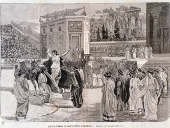 Die Ankunft von Deianira, aus dem Stück Dejanira von Camille Saint-Saens, aufgeführt in der Arena von Beziers im Jahr 1898