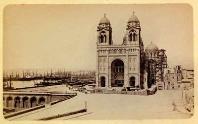 Die Stadt Marseille und ihre Umgebung um 1885-1890: Die Kathedrale im Bau