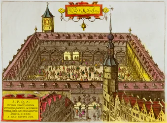 Ansicht der Antwerpener Börse, gegründet 1531, Privatsammlung