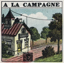 Drahtlose Telefonie: auf dem Land. Anonyme Illustration von 1925. Private Sammlung.