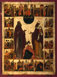 Heiliger Kyrill von Weißsee und Heiliger Kyrill von Alexandria, zweite Hälfte des 16. Jahrhunderts