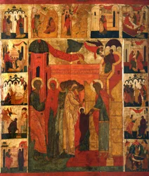 Der Einzug der Allerheiligsten Theotokos in den Tempel, 16. Jahrhundert