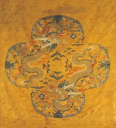 Drachen-Seidenbrokatstoff, Ende des 16. Jahrhunderts
