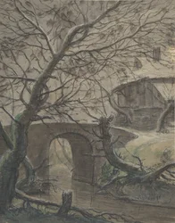 Ein Haus in der Nähe einer Brücke, 17. Jahrhundert