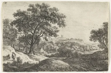 Hügellandschaft mit einem Dorf (Landschaften)