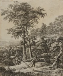 Landschaft mit Jägerin (Radierung)
