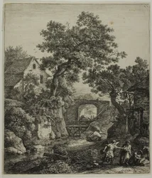 Landschaft mit Zipphorah und ihrem Sohn, aus Sechs Landschaftsmotiven aus dem Alten Testament