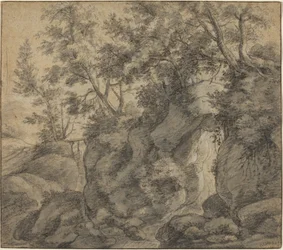 Landschaft mit bewaldeter Schlucht