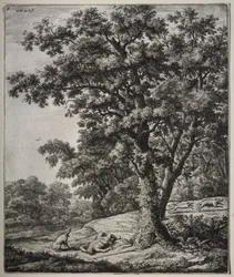 Sechs große aufrechte Landschaften mit Szenen aus Ovids Metamorphosen: Der Tod des Adonis