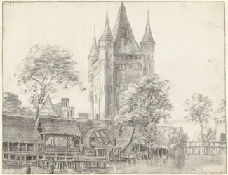 Stadttor Altenbrücker Tor und Wassermühle in Lüneburg bei Hamburg