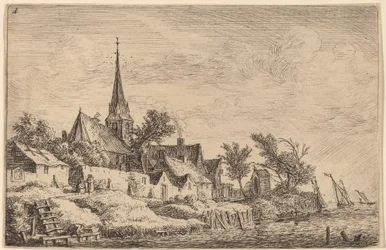 Dorfkirchturm am Meer