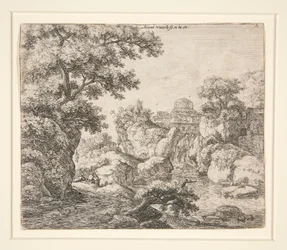 Wasserfall unter einem Kuppelgebäude