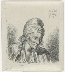 Alte Frau nach rechts