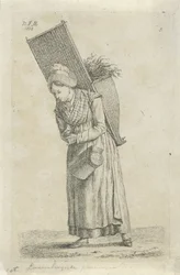 Frau aus Luxemburg mit einem Korb auf dem Rücken