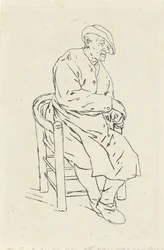 Sitzender Mann in einem Lehnstuhl