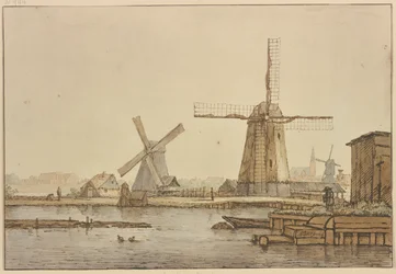 Drei Windmühlen bei Amsterdam