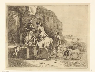 Reiter bei der Tränke