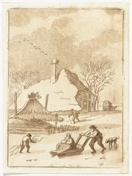 Winterlandschaft mit Eislaufvergnügen