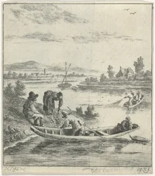 Fischer auf einem Fluss